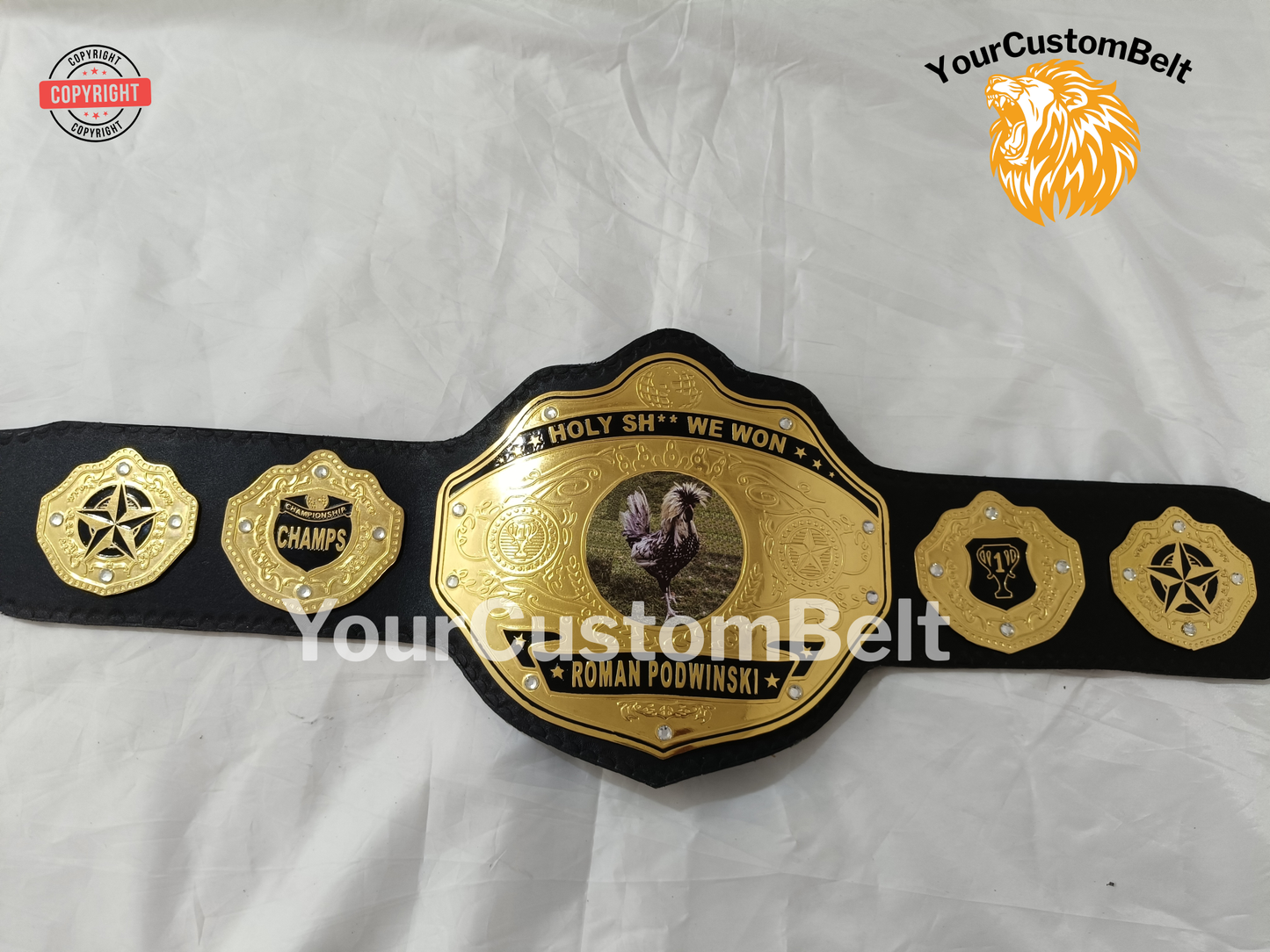 YourCustomBelt Customized Wrestling Belt β Personalized Award Championship Belt Title β Birthday Gift for Wrestling Fan