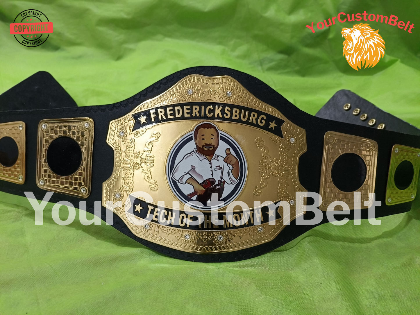 YourCustomBelt Customized Wrestling Belt – Fully Personalized For All Kind of Sports and Awards– Personalized Name & Main Plate Logo – Wrestling Fan Gift