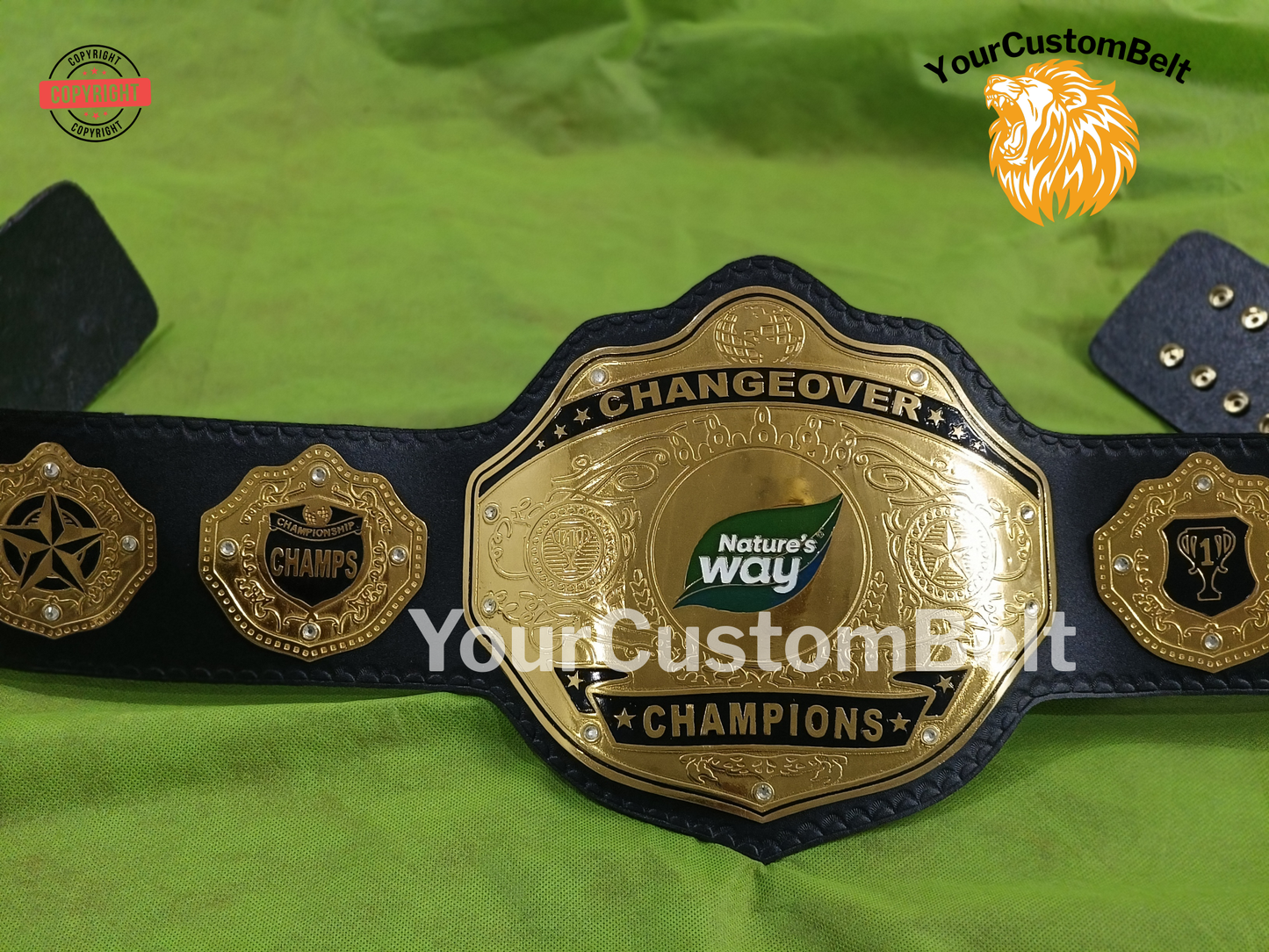 YourCustomBelt Customized Wrestling Belt β Personalized Award Championship Belt Title β Birthday Gift for Wrestling Fan