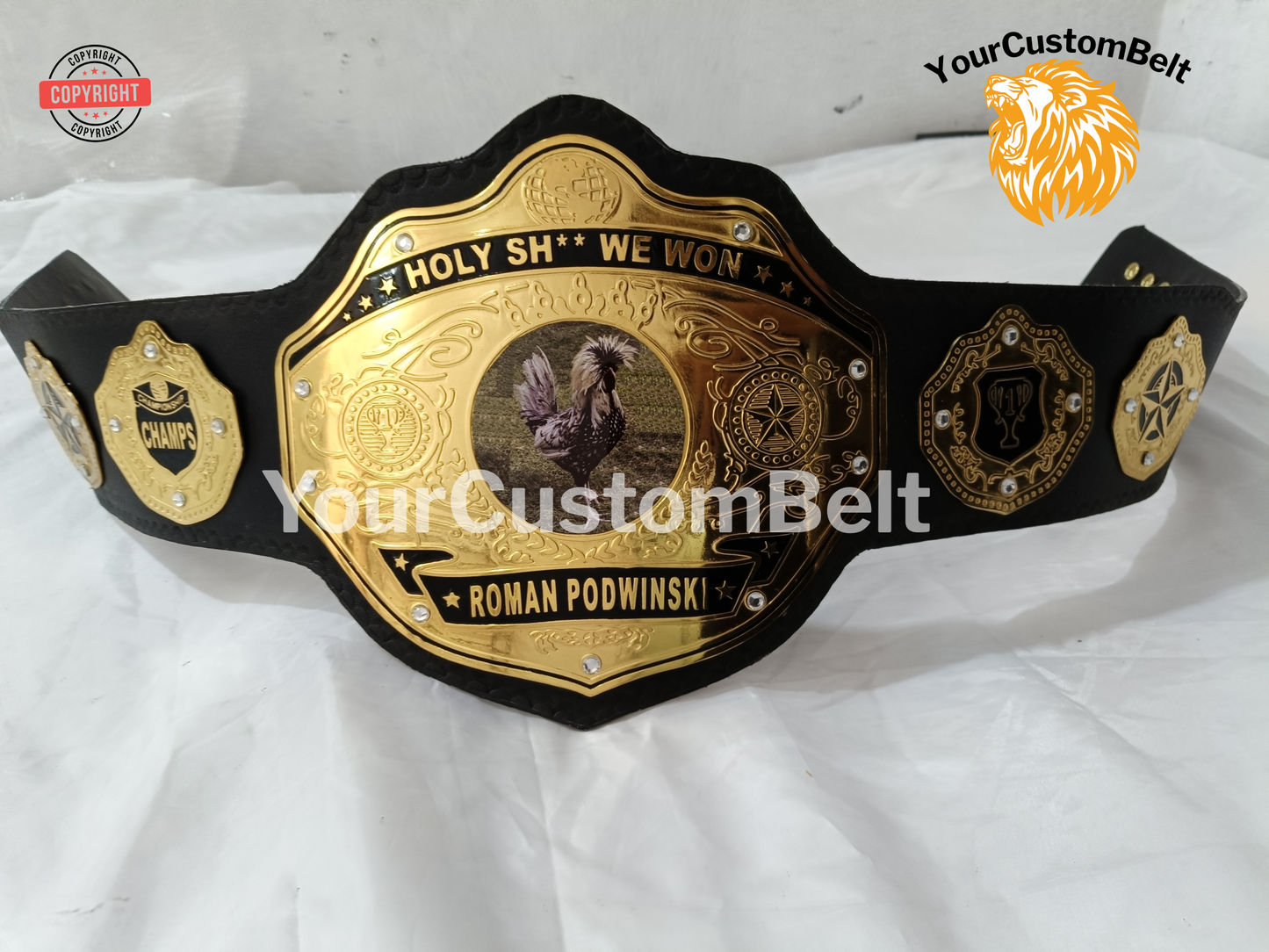 YourCustomBelt Customized Wrestling Belt β Personalized Award Championship Belt Title β Birthday Gift for Wrestling Fan