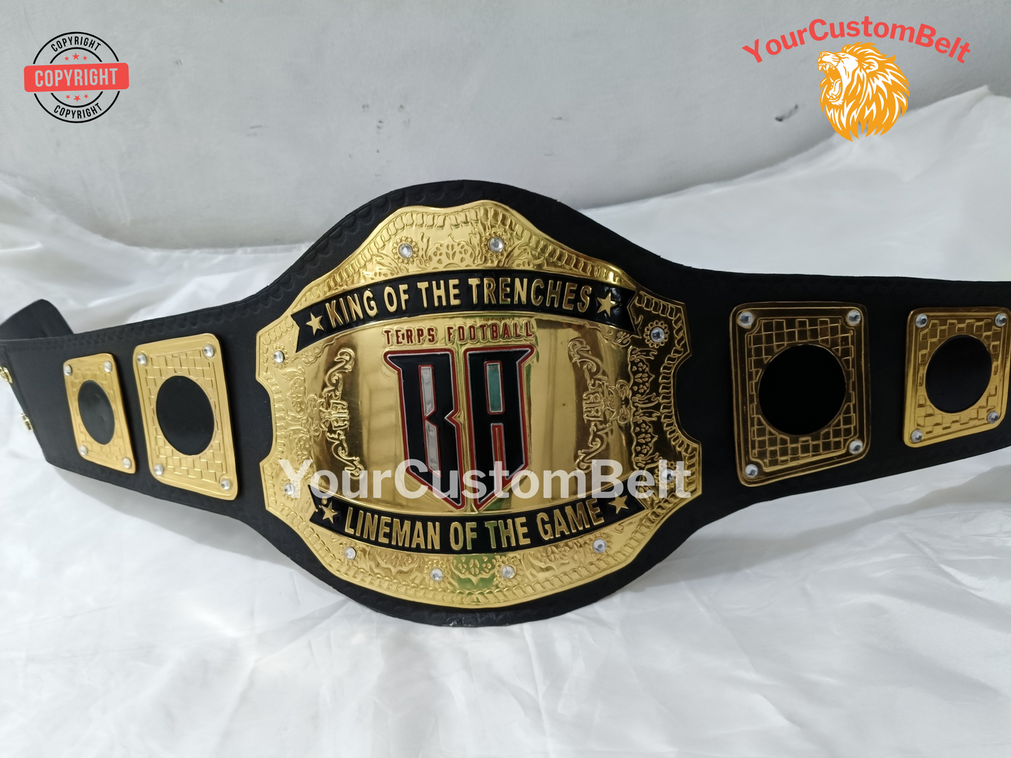 YourCustomBelt Customized Wrestling Belt – Fully Personalized For All Kind of Sports and Awards– Personalized Name & Main Plate Logo – Wrestling Fan Gift