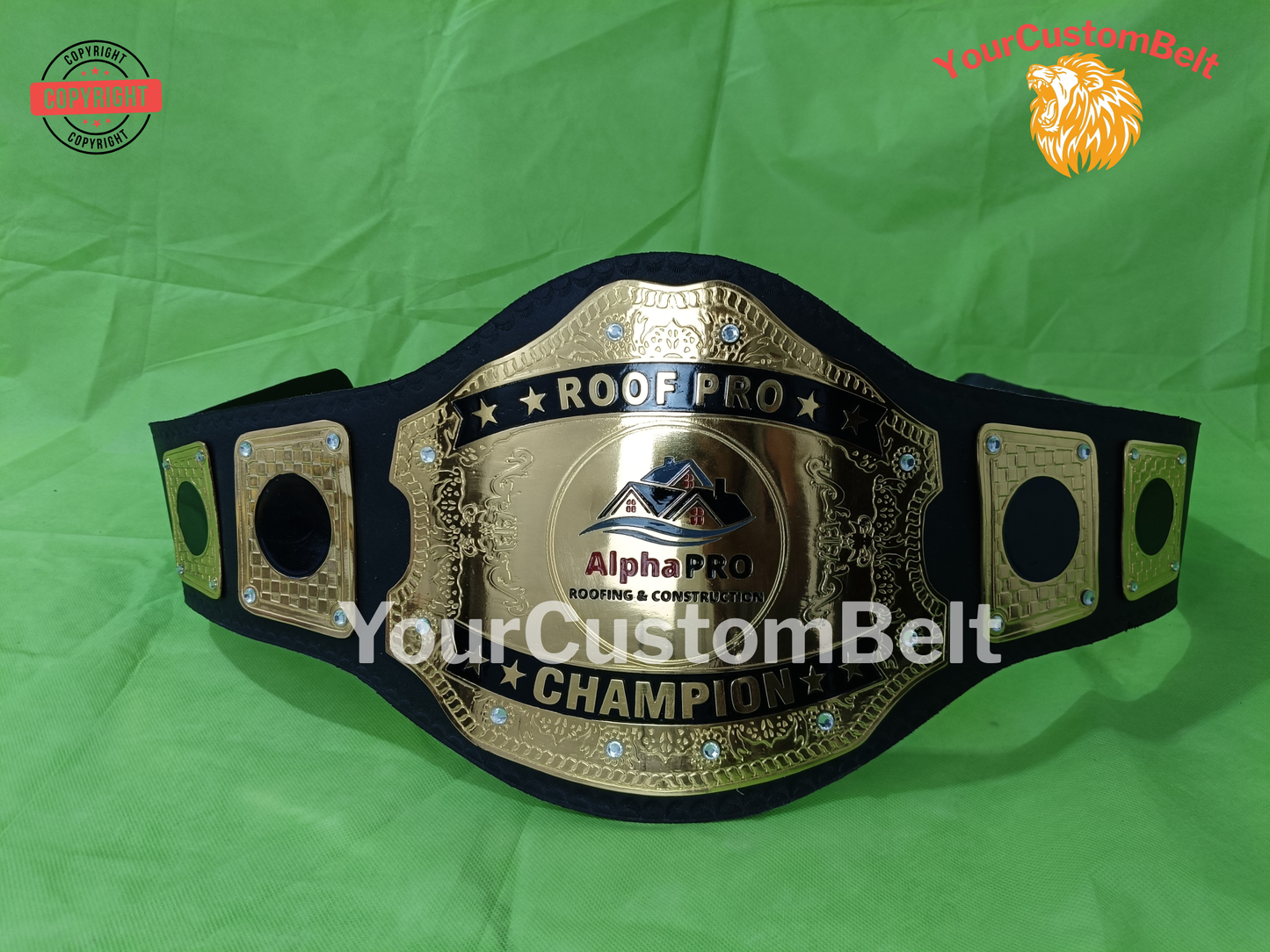 YourCustomBelt Customized Wrestling Belt – Fully Personalized For All Kind of Sports and Awards– Personalized Name & Main Plate Logo – Wrestling Fan Gift
