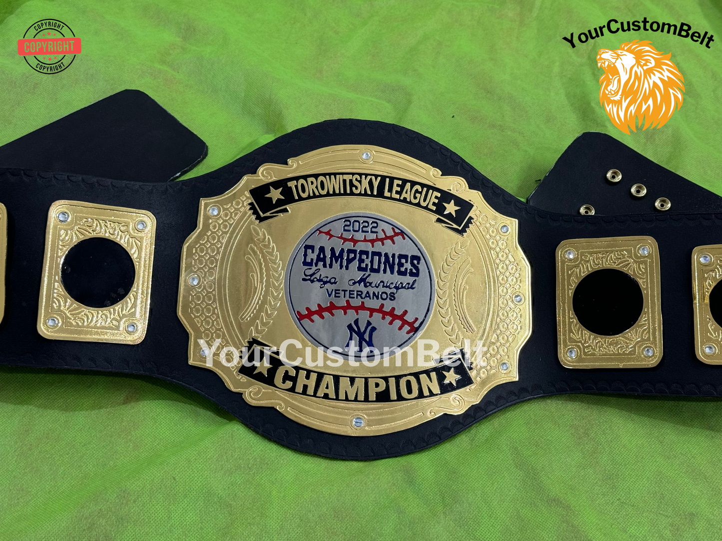 Customized Championship Wrestling Title Belt β Fully Personalized Engraved Name and Logo β Vintage Custom Belt Award