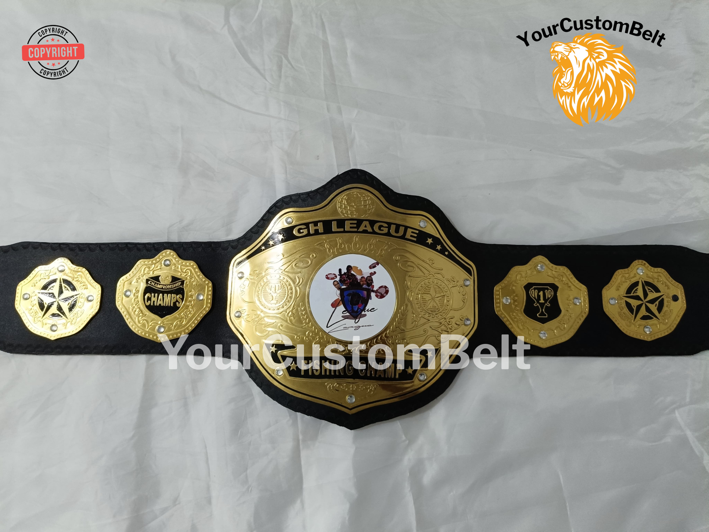 YourCustomBelt Customized Wrestling Belt β Personalized Award Championship Belt Title β Birthday Gift for Wrestling Fan