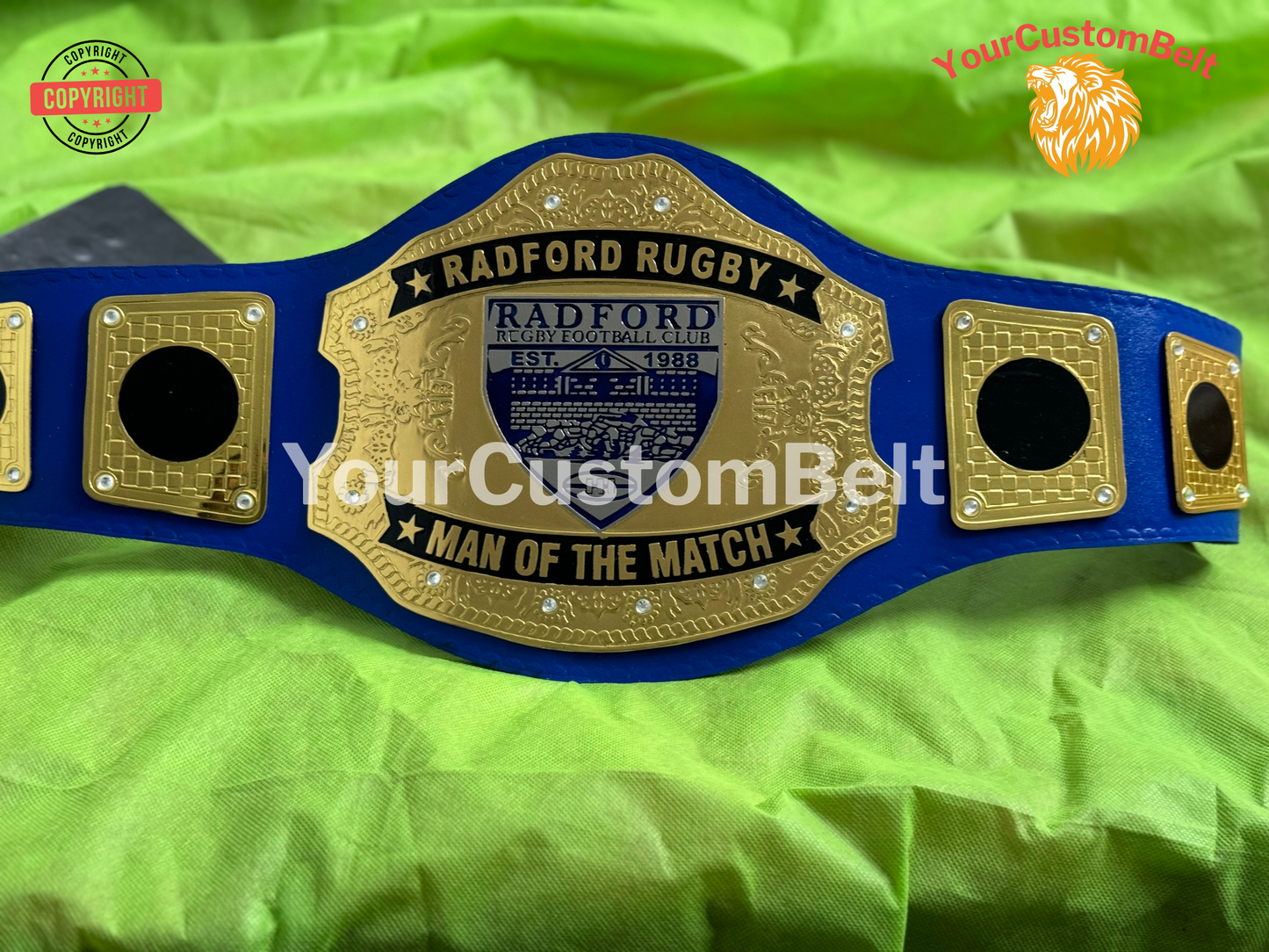YourCustomBelt Customized Wrestling Belt – Fully Personalized For All Kind of Sports and Awards– Personalized Name & Main Plate Logo – Wrestling Fan Gift