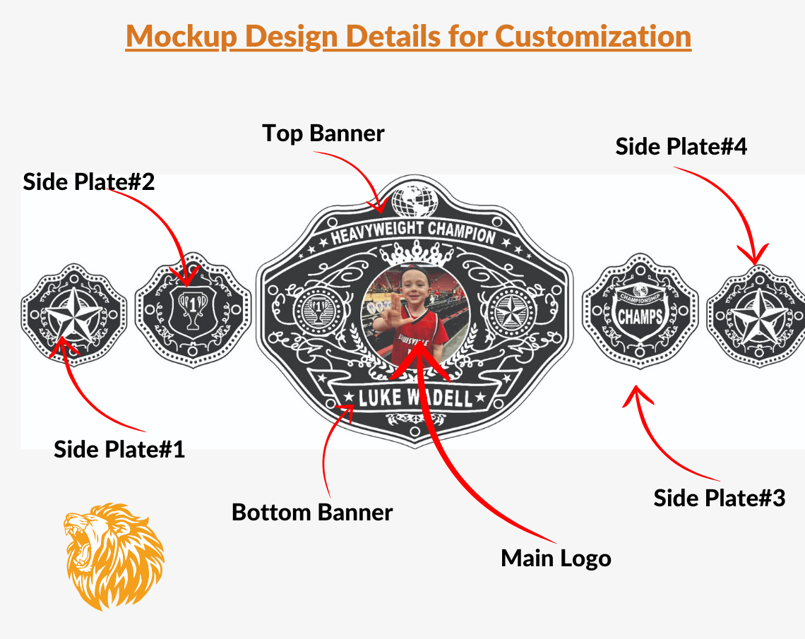 YourCustomBelt Customized Wrestling Belt β Personalized Award Championship Belt Title β Birthday Gift for Wrestling Fan