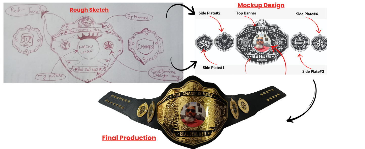 Yourcustombelt Personalized Pro Wrestling Belt β League Title β Personalized Name & Logo β Wrestling Fan Gift