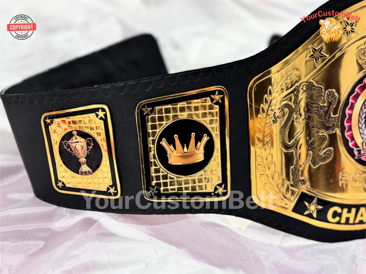 YourCustomBelt Custom Wrestling Belt β Personalized Championship Title β Name & Logo Engraved β Corporate Award or Sports Trophy