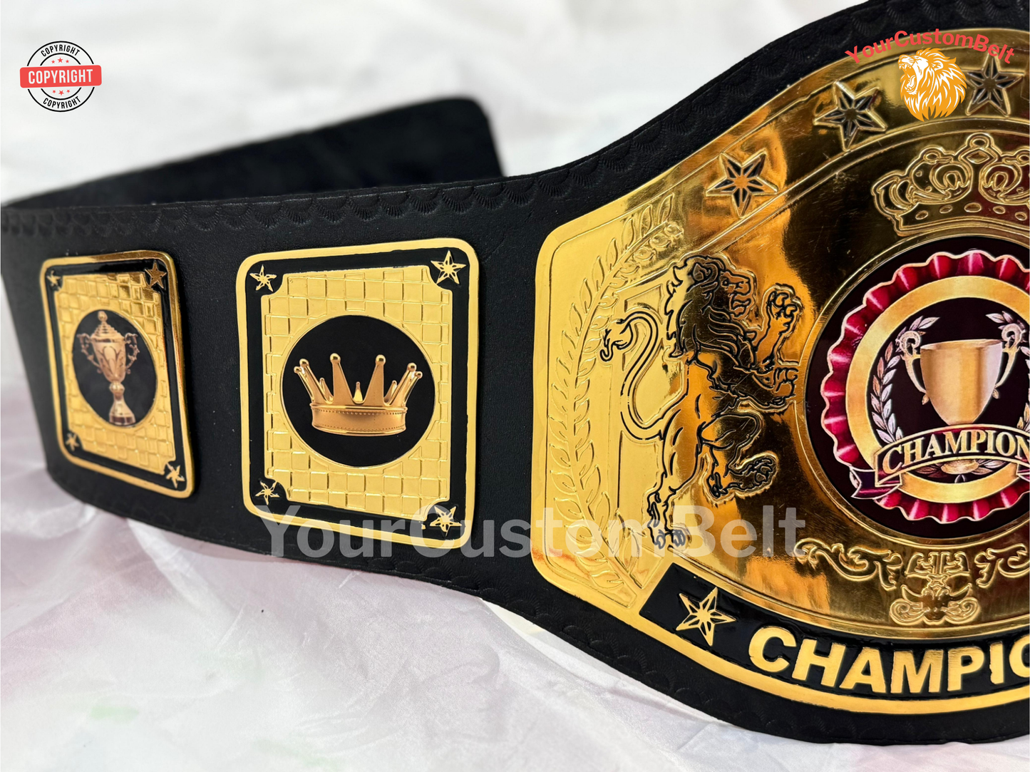 YourCustomBelt Custom Wrestling Belt β Personalized Championship Title β Name & Logo Engraved β Corporate Award or Sports Trophy