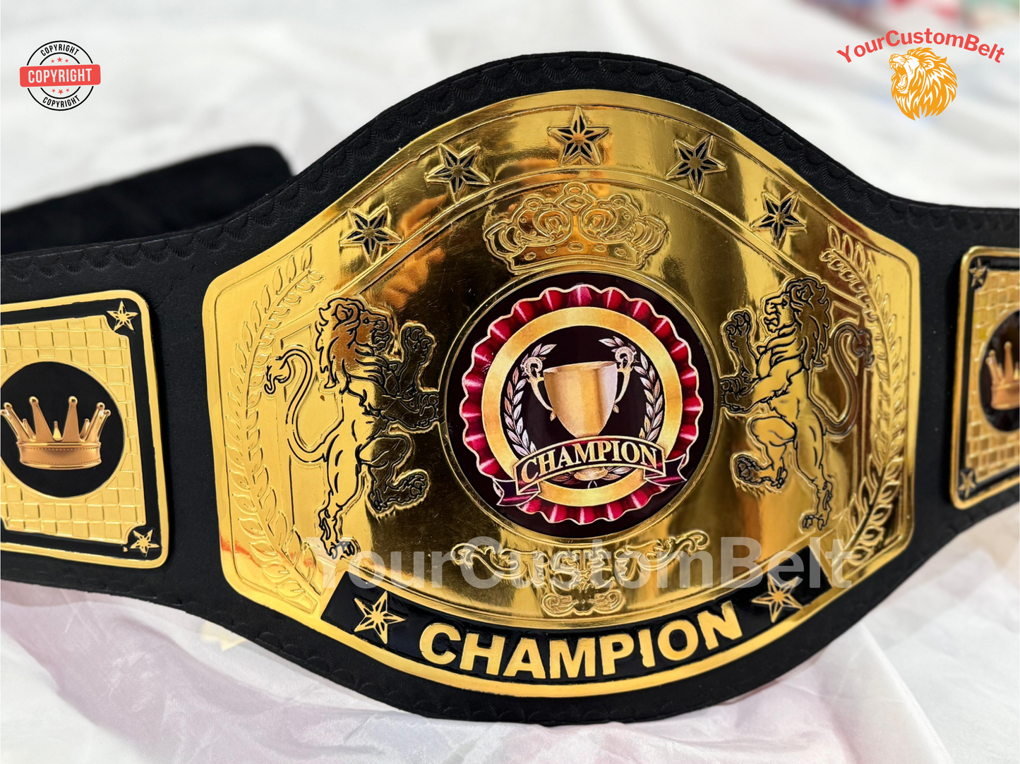 YourCustomBelt Custom Wrestling Belt β Personalized Championship Title β Name & Logo Engraved β Corporate Award or Sports Trophy