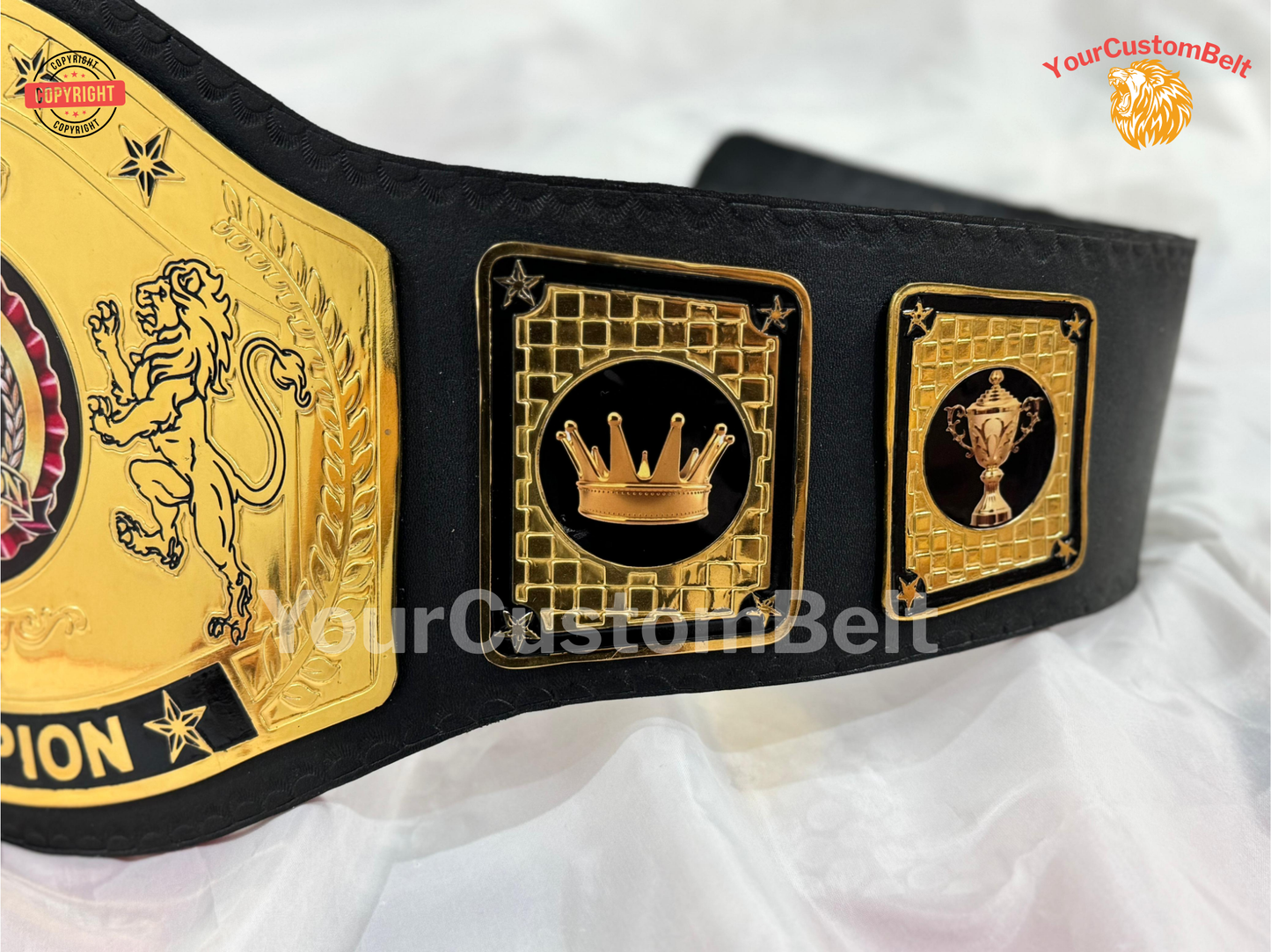 YourCustomBelt Custom Wrestling Belt β Personalized Championship Title β Name & Logo Engraved β Corporate Award or Sports Trophy