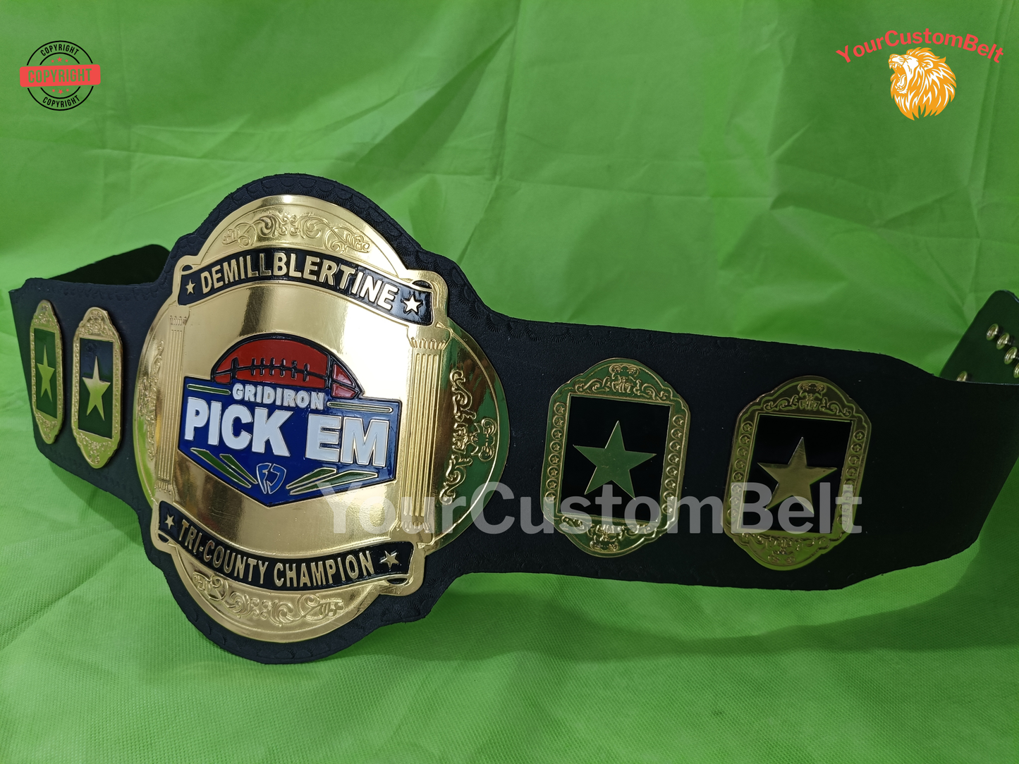 YourCustomBelt Custom Title Belt β Wrestling Champion Award β Corporate Trophy β Personalized Name & Logo β Made to Order