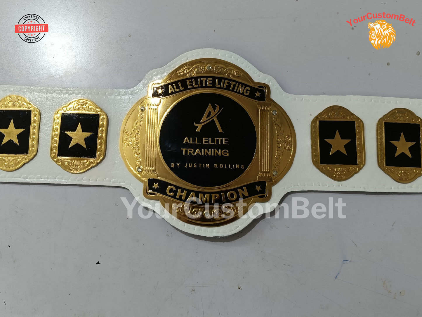 YourCustomBelt Custom Title Belt β Wrestling Champion Award β Corporate Trophy β Personalized Name & Logo β Made to Order