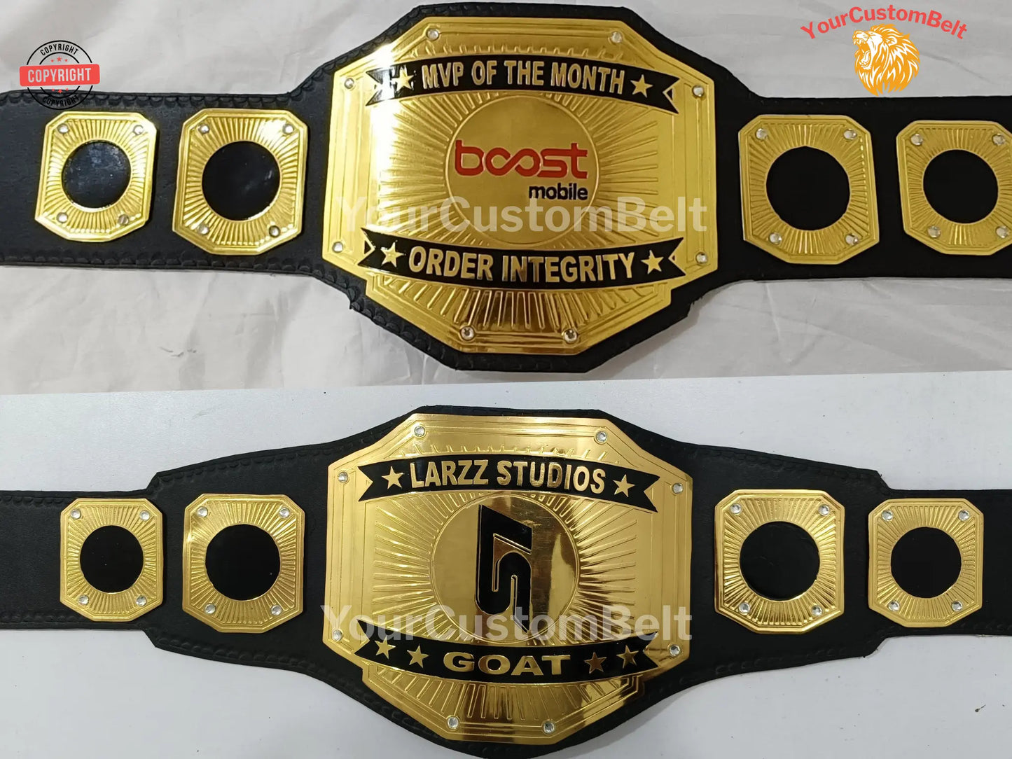 YourCustomBelt Custom Wrestling Belt for Corporate Awards – Employee Recognition Trophy – Personalized Name & Logo My Store