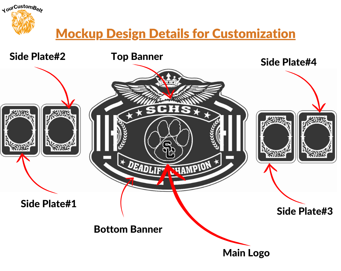 Yourcustombelt Personalized Wrestling Title Belt β Champion Award β Custom Name Engraved β Sports Trophy for any League