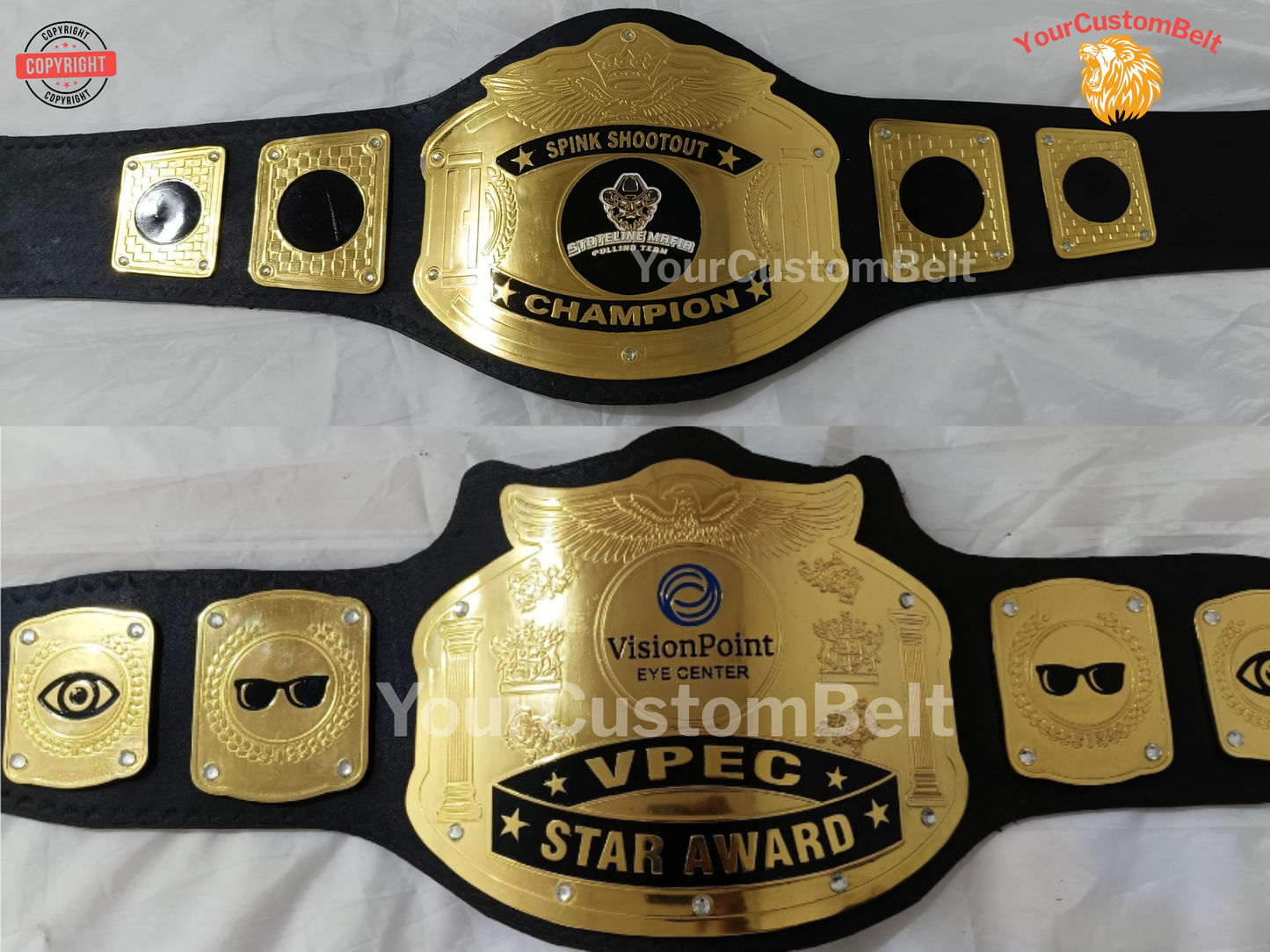 Yourcustombelt Personalized Wrestling Title Belt β Champion Award β Custom Name Engraved β Sports Trophy for any League