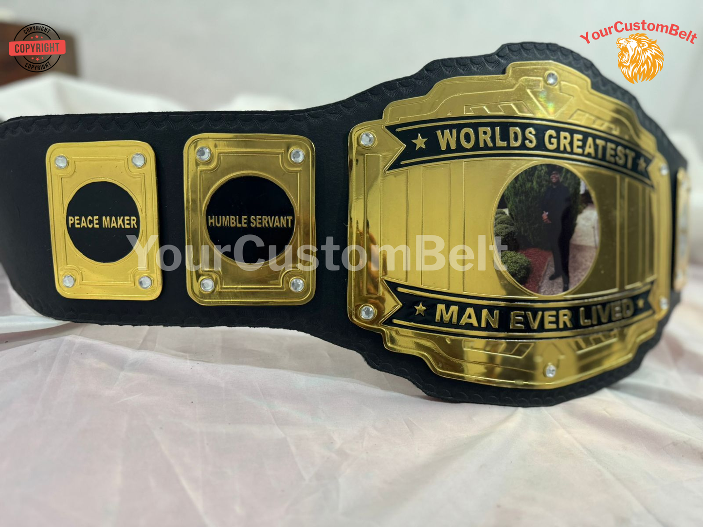 Yourcustombelt Personalized Pro Wrestling Belt β League Title β Personalized Name & Logo β Wrestling Fan Gift