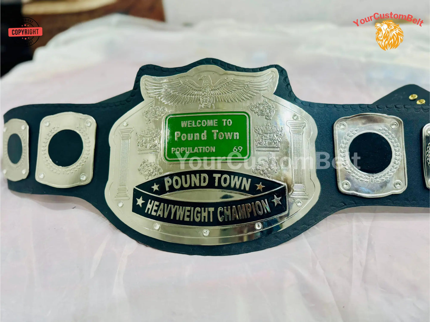 Yourcustombelt Personalized Wrestling Title Belt – Champion Award – Custom Name Engraved – Sports Trophy for any League My Store