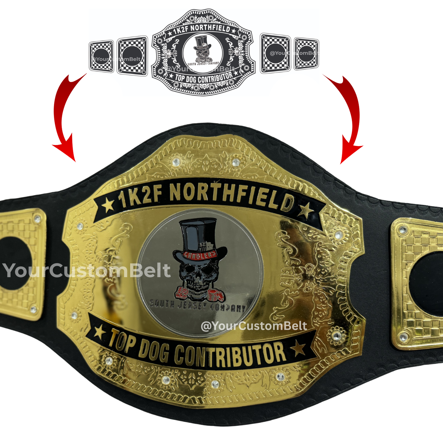 Yourcustombelt Personalized Pro Wrestling Belt – League Title – Personalized Name & Logo – Wrestling Fan