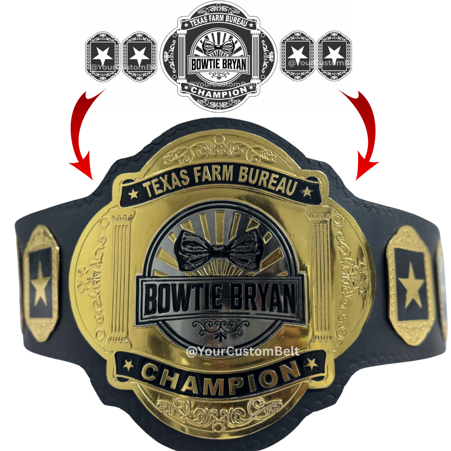 Yourcustombelt Personalized Pro Wrestling Belt – League Title – Personalized Name & Logo – Wrestling Fan Gift
