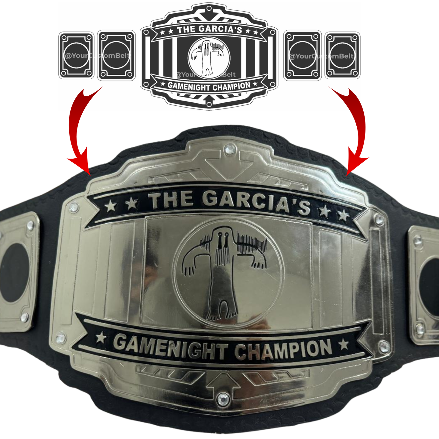 Yourcustombelt Personalized Pro Wrestling Belt – League Title – Personalized Name & Logo – Wrestling Fan Gift