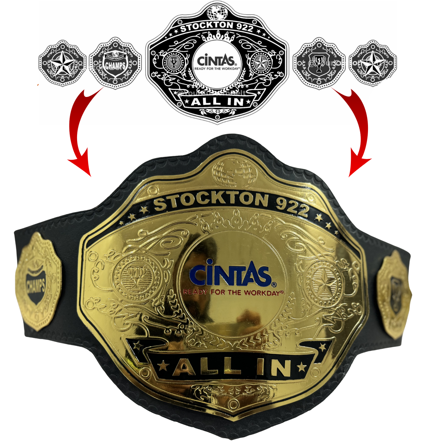 Yourcustombelt Personalized Pro Wrestling Belt – League Title – Personalized Name & Logo – Wrestling Fan Gift