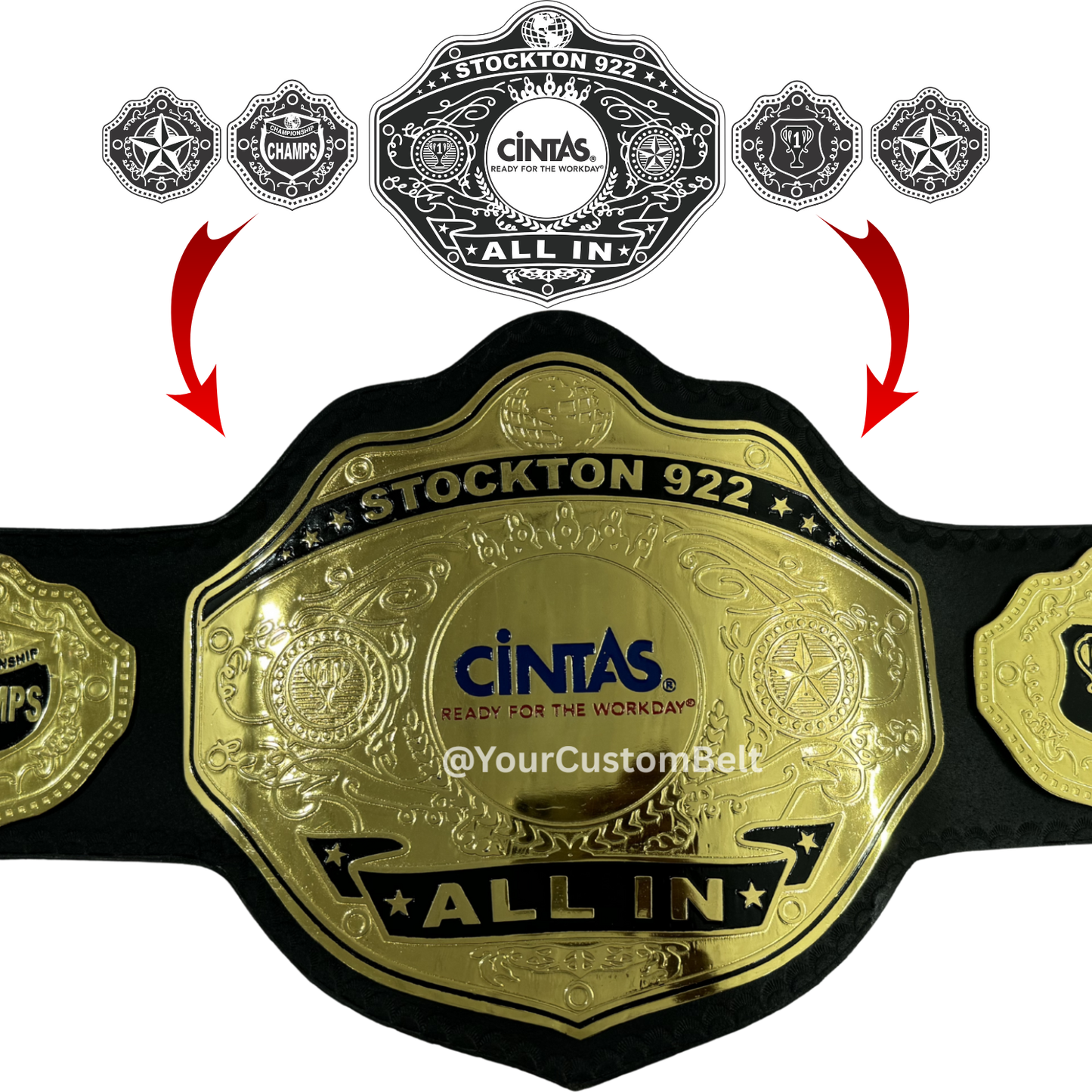 Yourcustombelt Personalized Pro Wrestling Belt – League Title – Personalized Name & Logo – Wrestling Fan Gift
