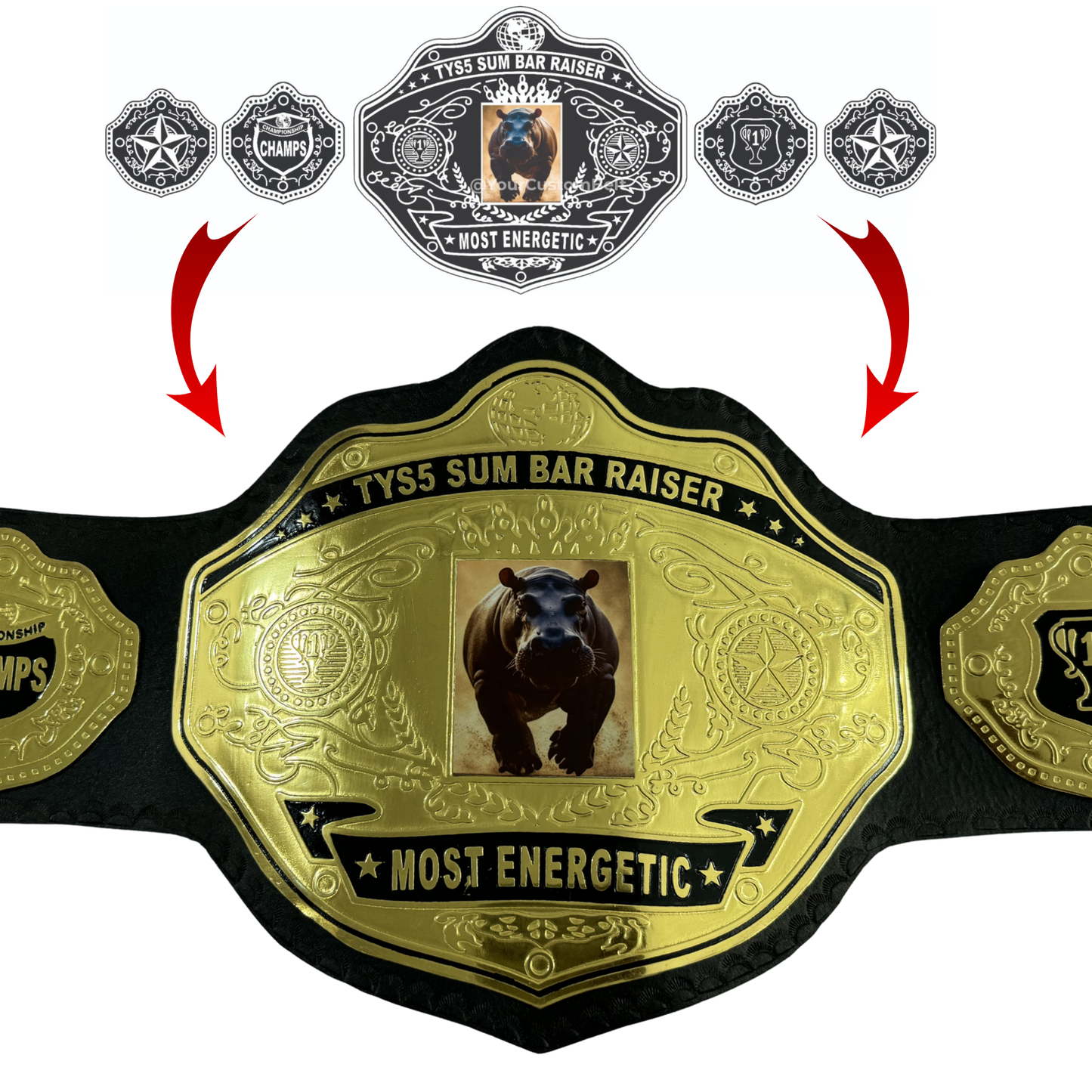 Yourcustombelt Personalized Pro Wrestling Belt – League Title – Personalized Name & Logo – Wrestling Fan Gift