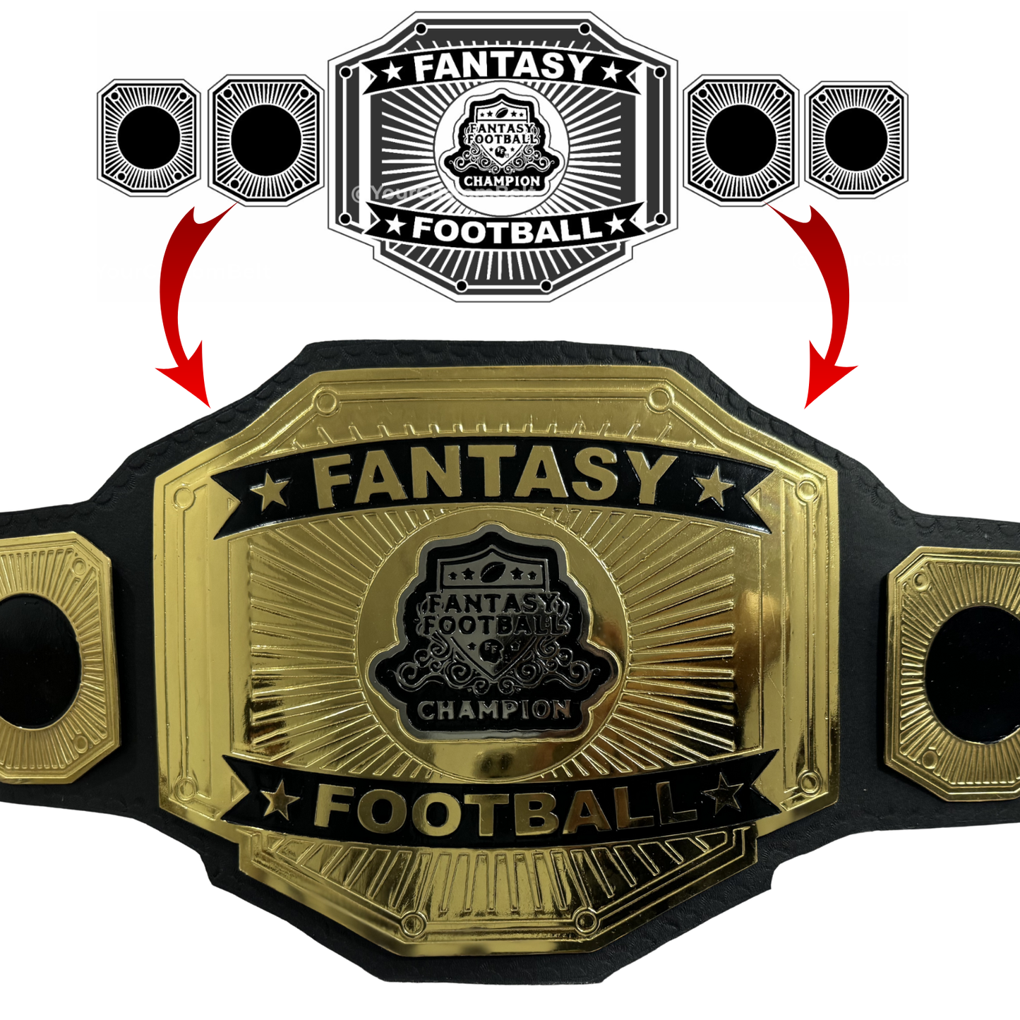 Yourcustombelt Personalized Pro Wrestling Belt – League Title – Personalized Name & Logo – Wrestling Fan Gift
