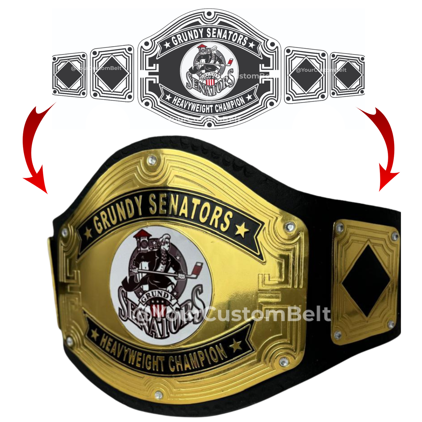 Yourcustombelt Personalized Pro Wrestling Belt – League Title – Personalized Name & Logo – Wrestling Fan Gift
