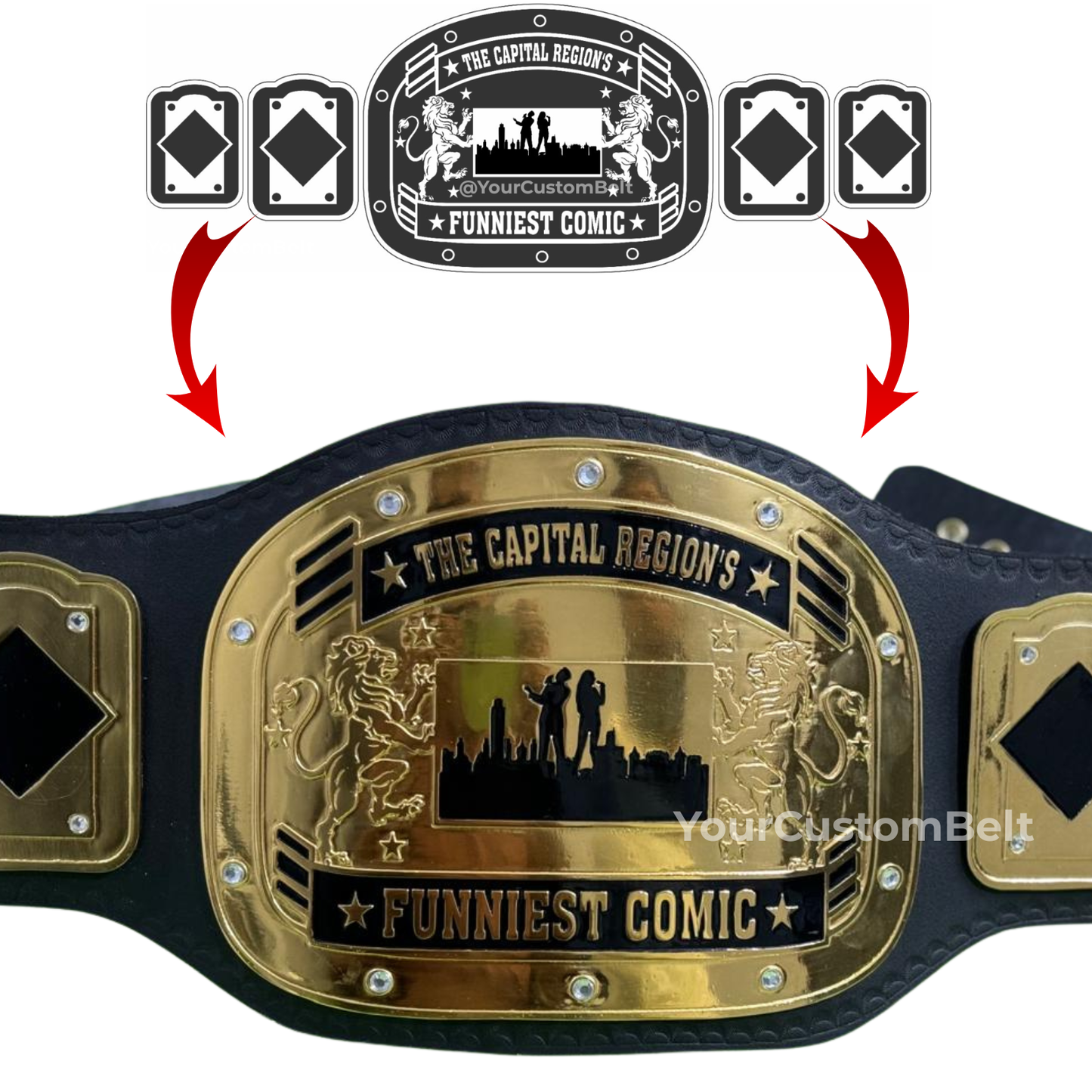 Yourcustombelt Personalized Pro Wrestling Belt – League Title – Personalized Name & Logo – Wrestling Fan Gift