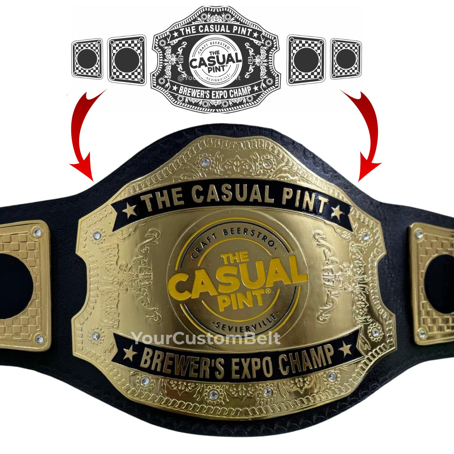 Yourcustombelt Personalized Pro Wrestling Belt – League Title – Personalized Name & Logo – Wrestling Fan Gift