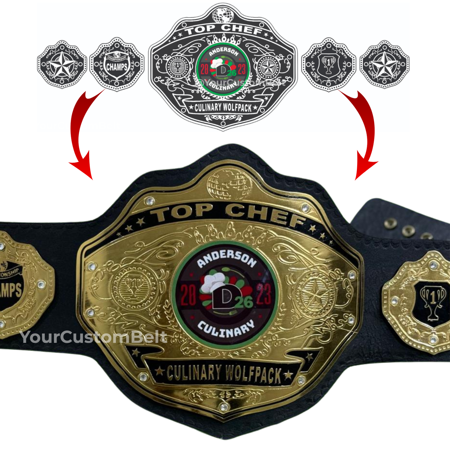 Yourcustombelt Personalized Pro Wrestling Belt – League Title – Personalized Name & Logo – Wrestling Fan Gift