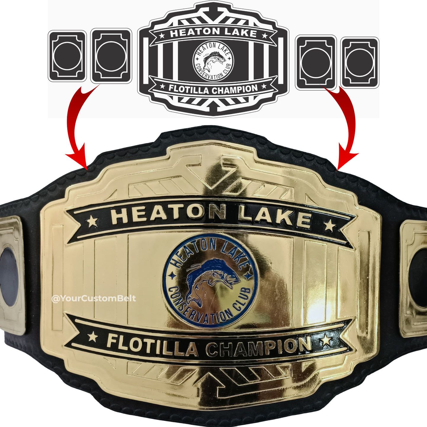 Yourcustombelt Personalized Pro Wrestling Belt – League Title – Personalized Name & Logo – Wrestling Fan Gift