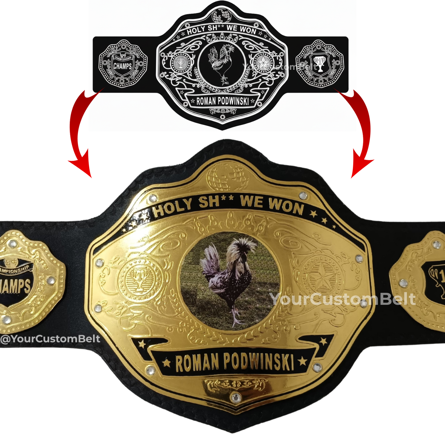 Yourcustombelt Personalized Pro Wrestling Belt – League Title – Personalized Name & Logo – Wrestling Fan Gift