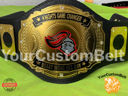Customized Championship Wrestling Title Belt – Fully Personalized Engraved Name and Logo – Vintage Custom Belt Award