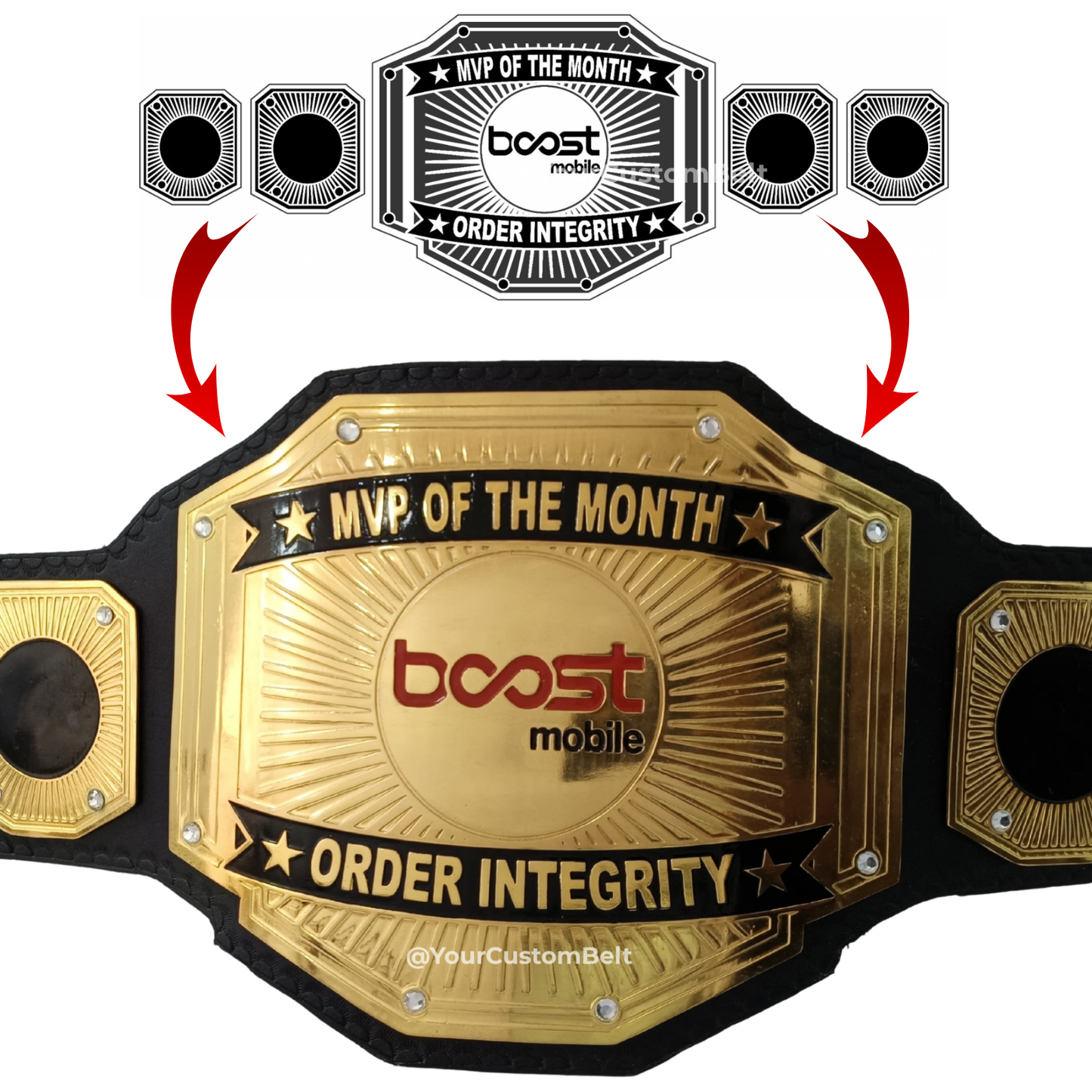 Yourcustombelt Personalized Pro Wrestling Belt – League Title – Personalized Name & Logo – Wrestling Fan Gift