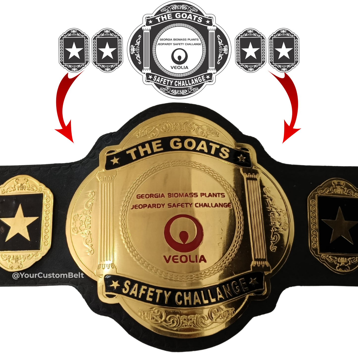 Yourcustombelt Personalized Pro Wrestling Belt – League Title – Personalized Name & Logo – Wrestling Fan Gift
