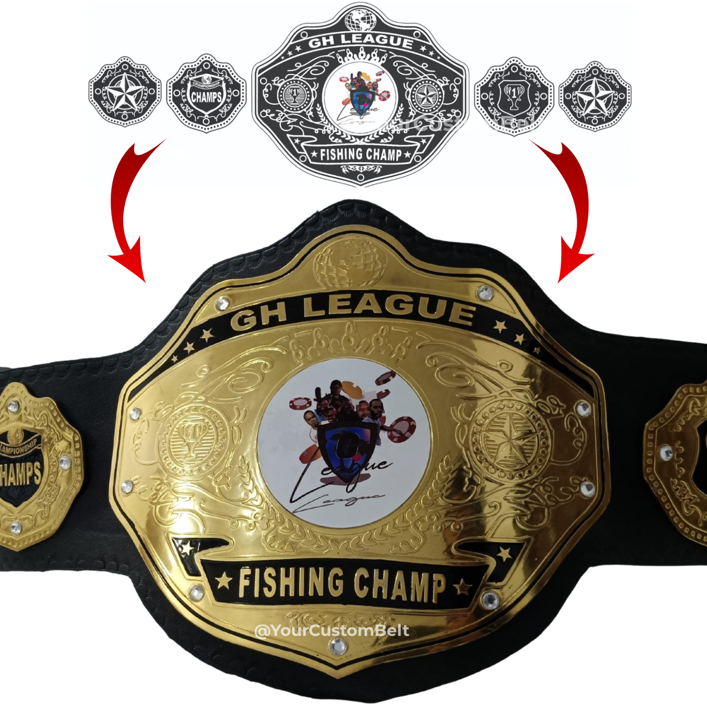 Yourcustombelt Personalized Pro Wrestling Belt – League Title – Personalized Name & Logo – Wrestling Fan Gift