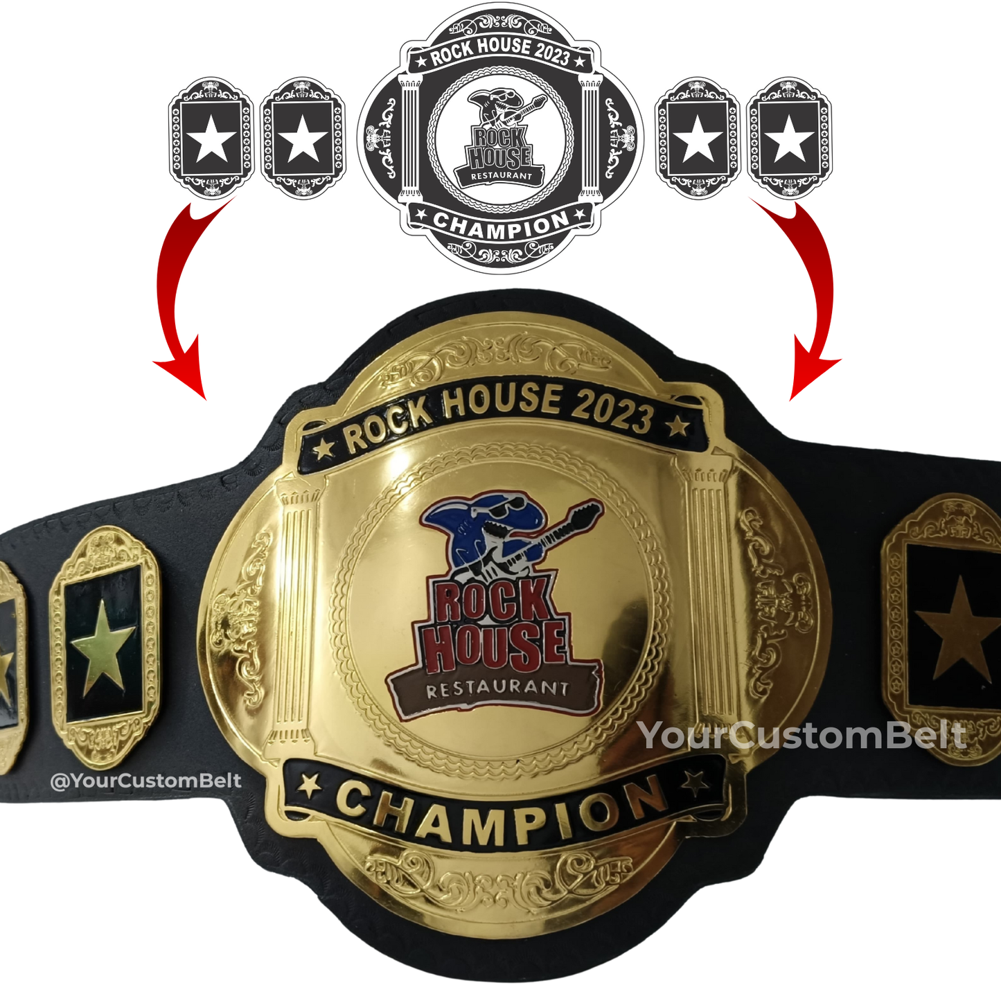 Yourcustombelt Personalized Pro Wrestling Belt – League Title – Personalized Name & Logo – Wrestling Fan Gift