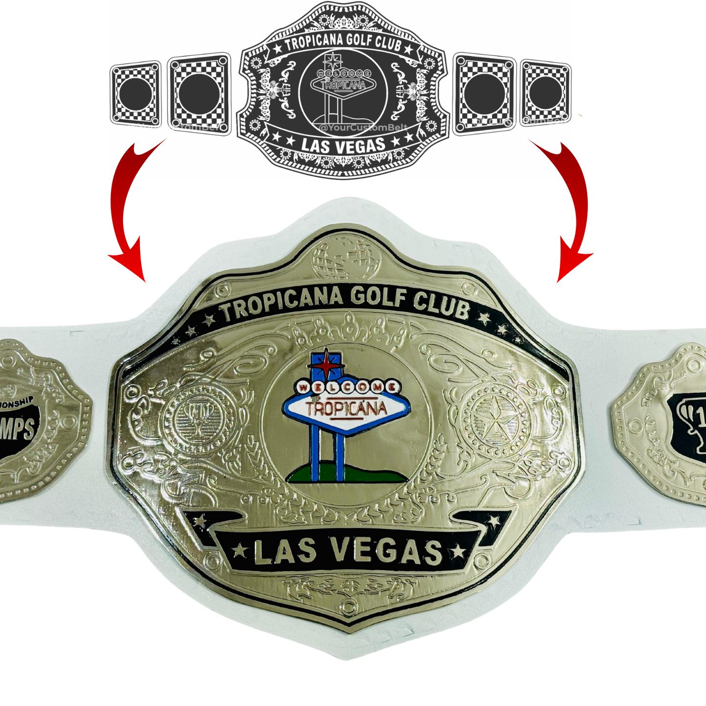 Yourcustombelt Personalized Pro Wrestling Belt – League Title – Personalized Name & Logo – Wrestling Fan Gift