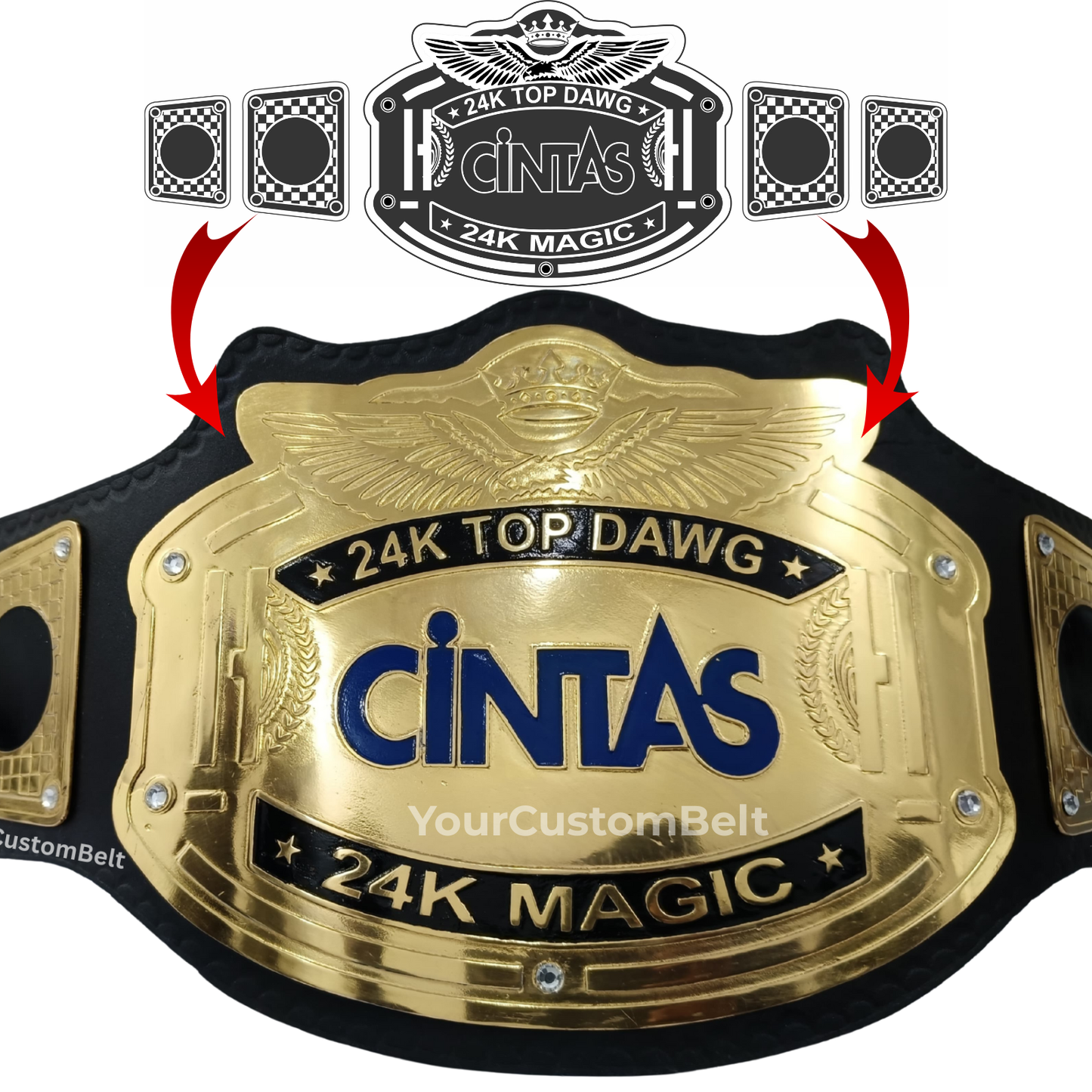 Yourcustombelt Personalized Pro Wrestling Belt – League Title – Personalized Name & Logo – Wrestling Fan Gift