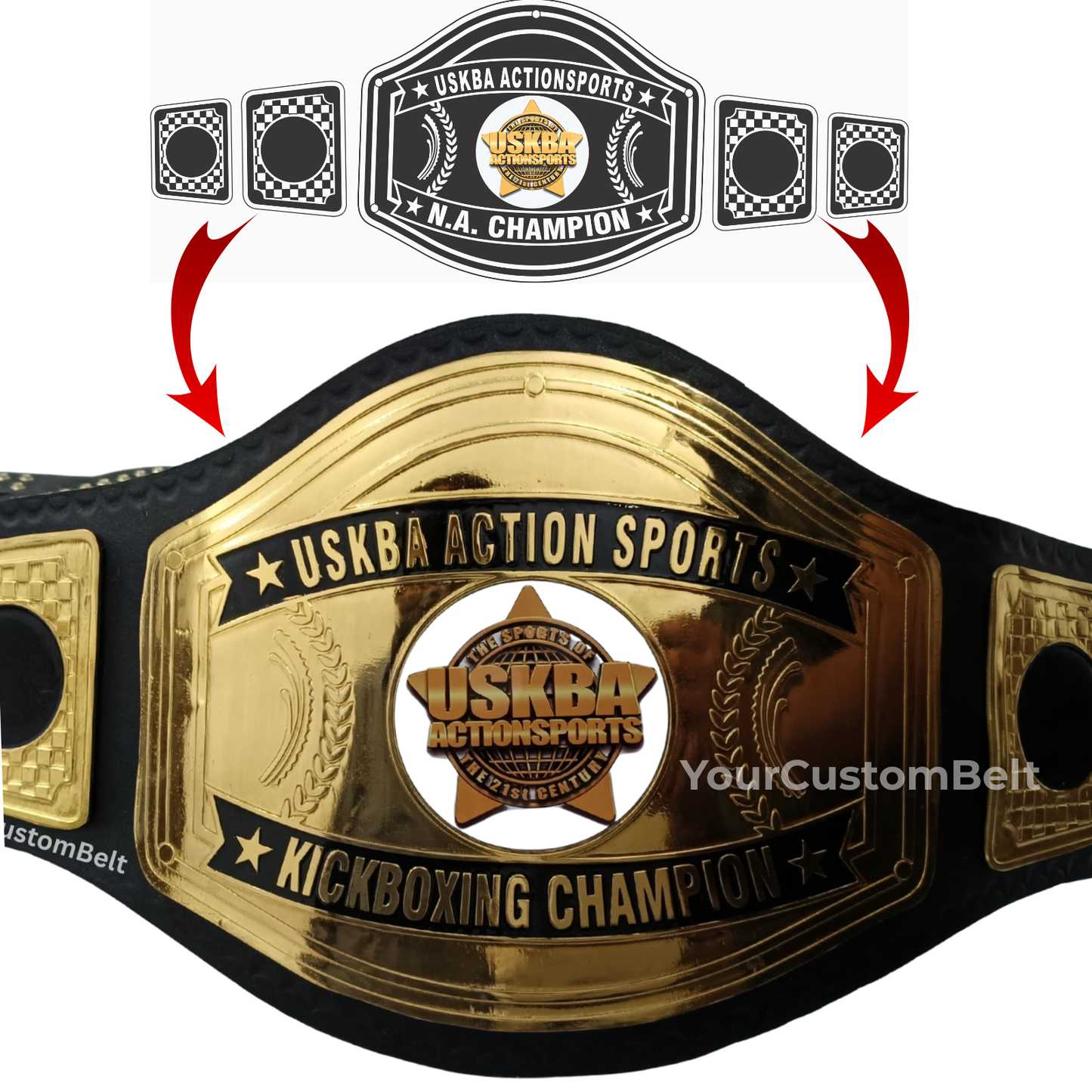 Yourcustombelt Personalized Pro Wrestling Belt – League Title – Personalized Name & Logo – Wrestling Fan Gift