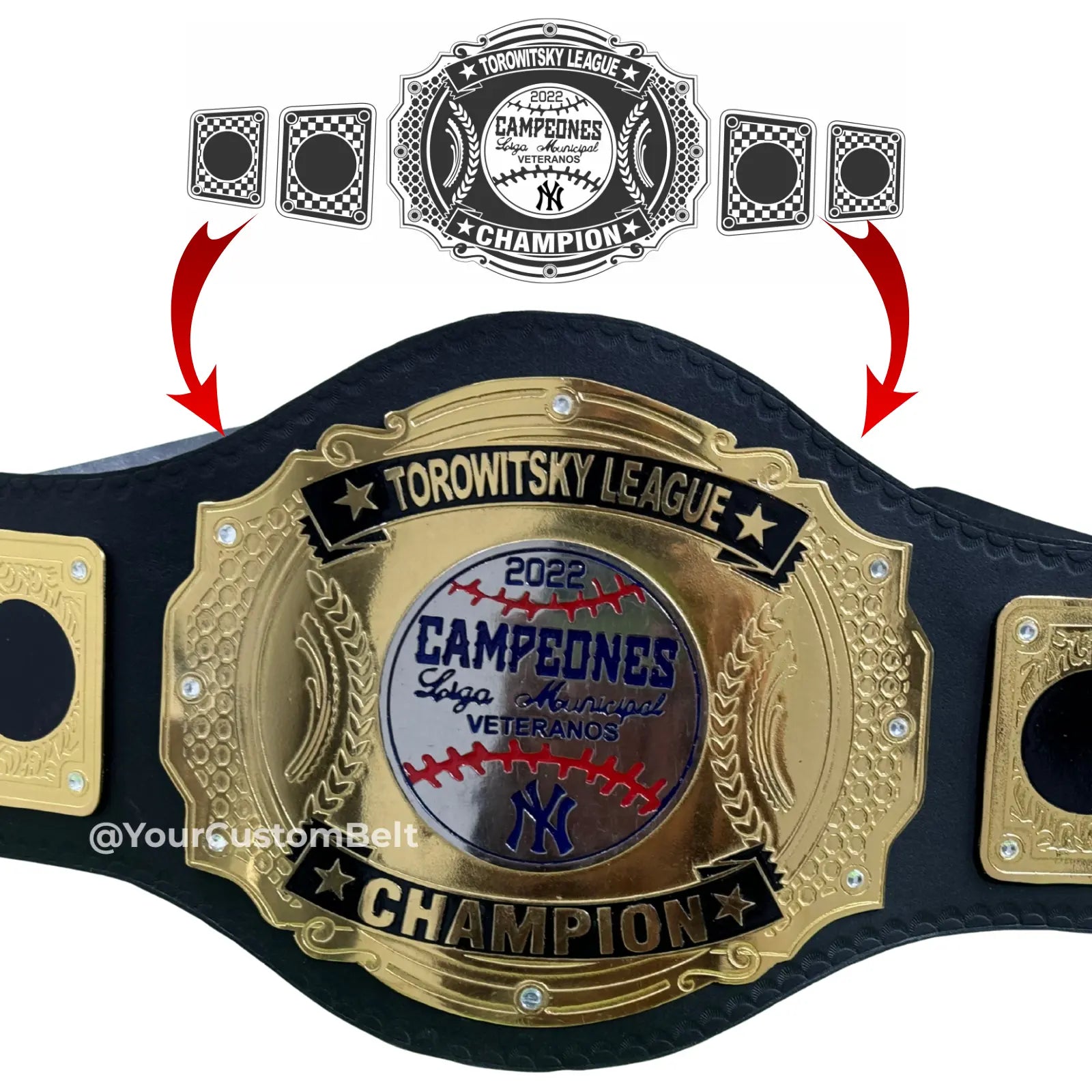 Yourcustombelt Personalized Pro Wrestling Belt – League Title – Personalized Name & Logo – Wrestling Fan Gift My Store