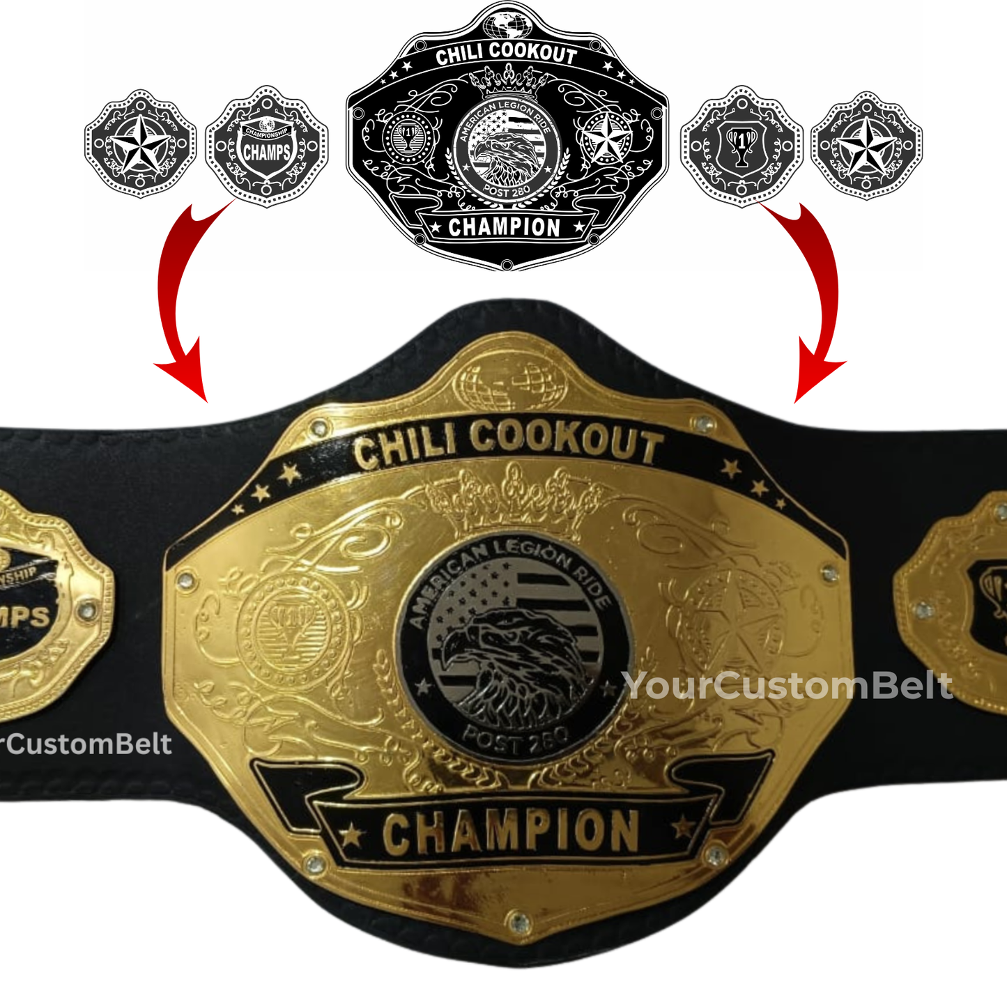 Yourcustombelt Personalized Pro Wrestling Belt – League Title – Personalized Name & Logo – Wrestling Fan Gift