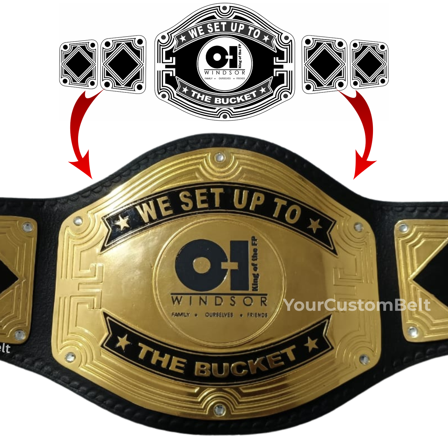 Yourcustombelt Personalized Pro Wrestling Belt – League Title – Personalized Name & Logo – Wrestling Fan Gift