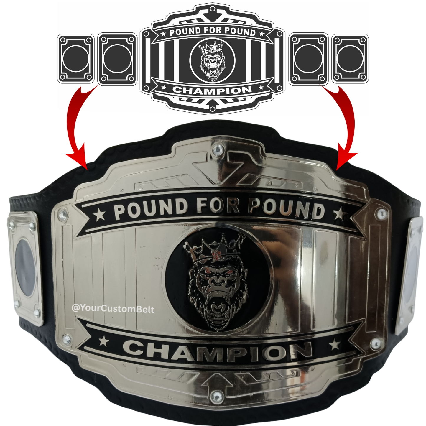 Yourcustombelt Personalized Pro Wrestling Belt – League Title – Personalized Name & Logo – Wrestling Fan Gift