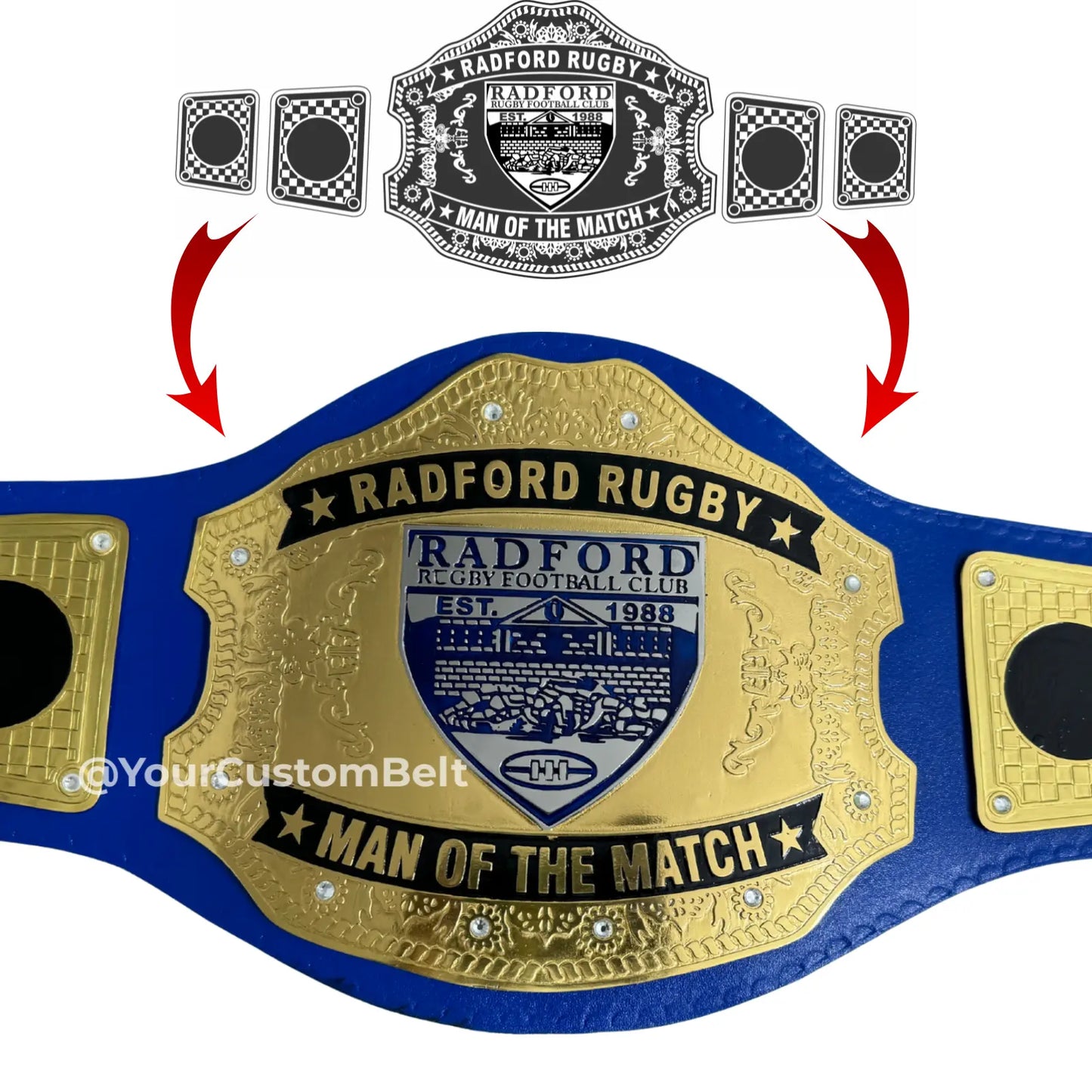 Yourcustombelt Personalized Pro Wrestling Belt – League Title – Personalized Name & Logo – Wrestling Fan Gift My Store