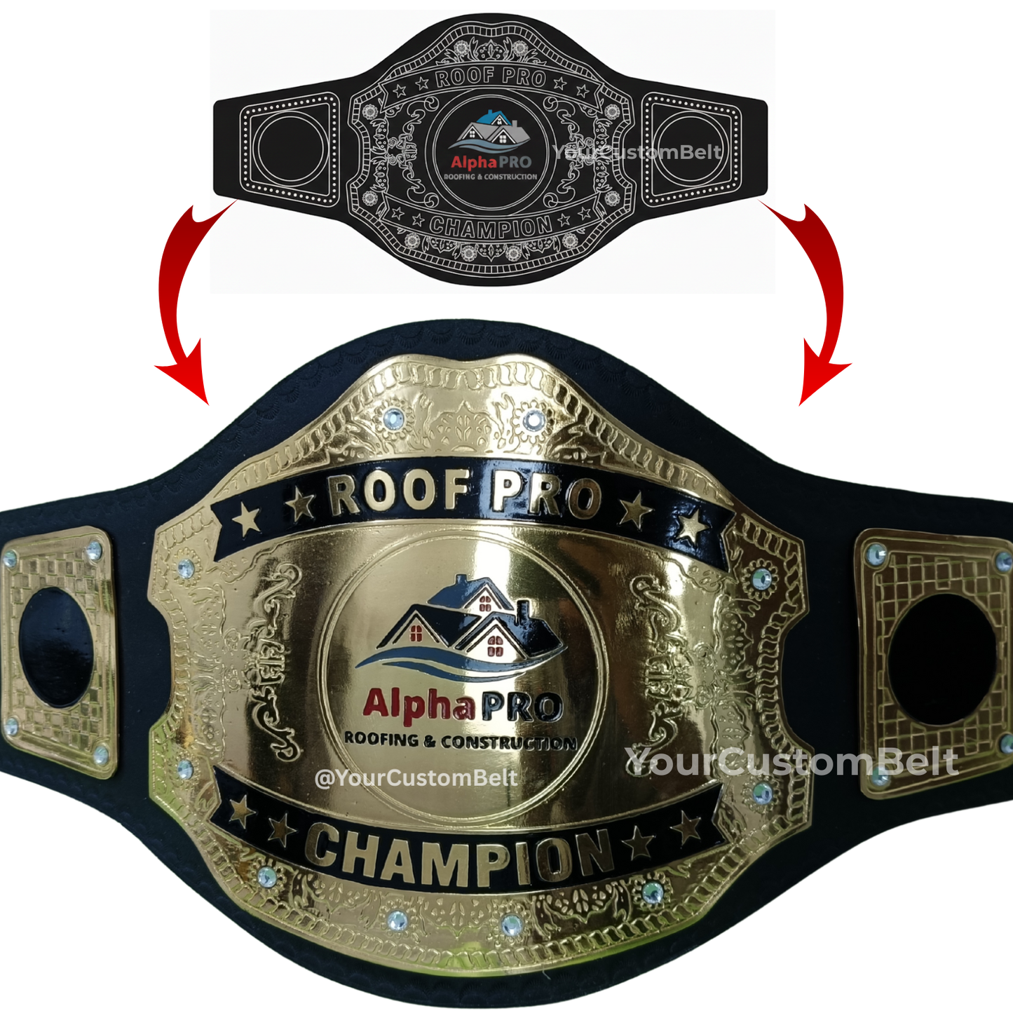 Yourcustombelt Personalized Pro Wrestling Belt – League Title – Personalized Name & Logo – Wrestling Fan Gift