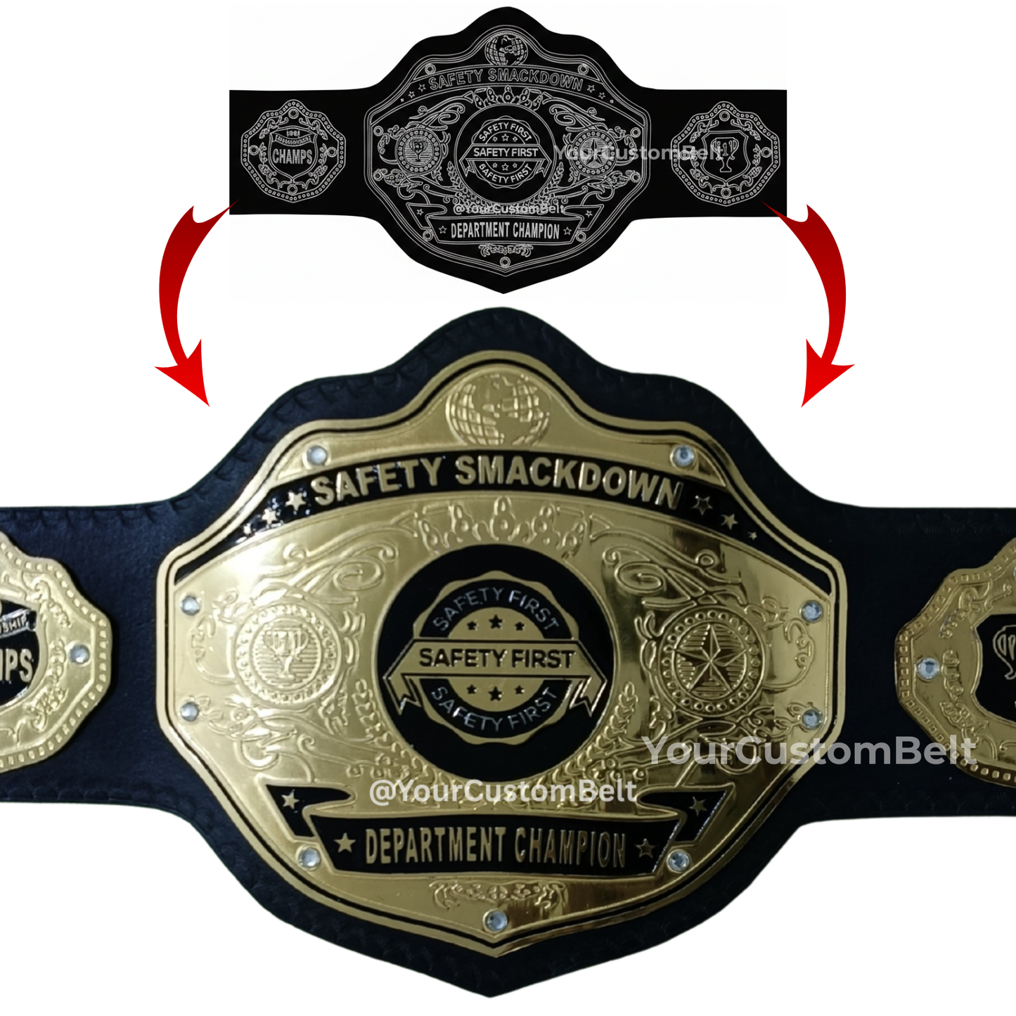 Yourcustombelt Personalized Pro Wrestling Belt – League Title – Personalized Name & Logo – Wrestling Fan Gift